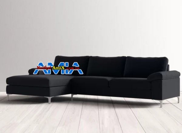 Sofa phòng khách chung cư gam màu xám lông chuột đậm