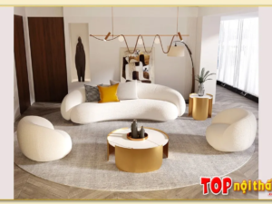 Bộ ghế sofa văng dáng cong tròn đẹp